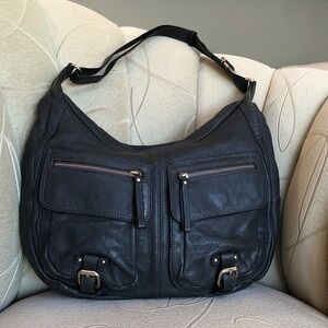 Banana Republic ‘Chelsea’ Dark Grey ITALIAN LEATHER Hobo Bag